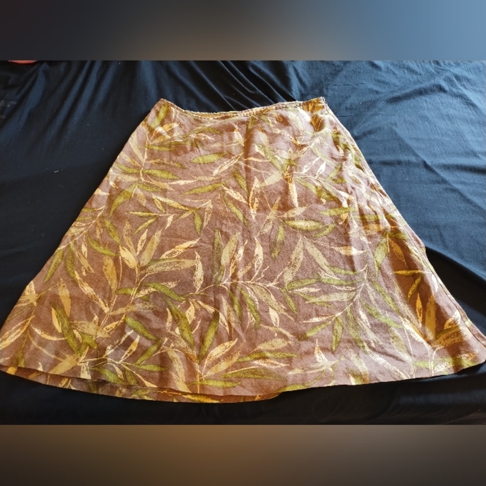 Kate Hill 100% Linen Skirt Size 16. Beautiful Earthy Colors Natural